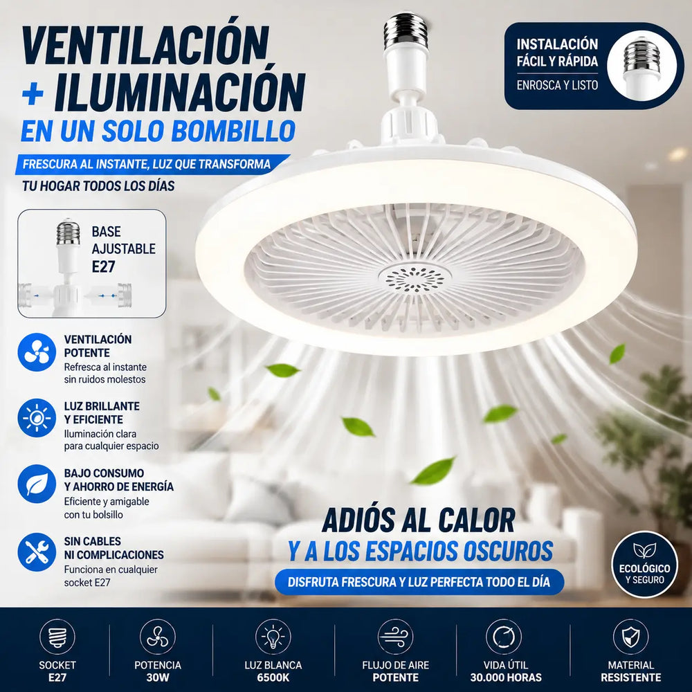 Ventilux 2 en 1™ – Ventilador de Techo con Luz LED