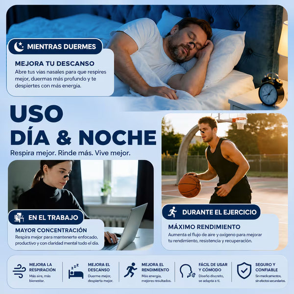 Kit de Tiras Nasales Antironquidos - Respiración Libre y Descanso Profundo