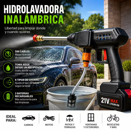 Hidrolavadora Inalámbrica Portátil 6 en 1