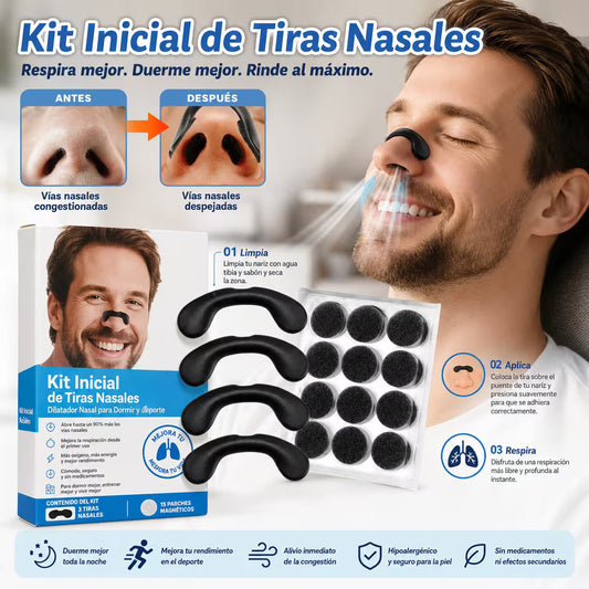 Kit de Tiras Nasales Antironquidos - Respiración Libre y Descanso Profundo
